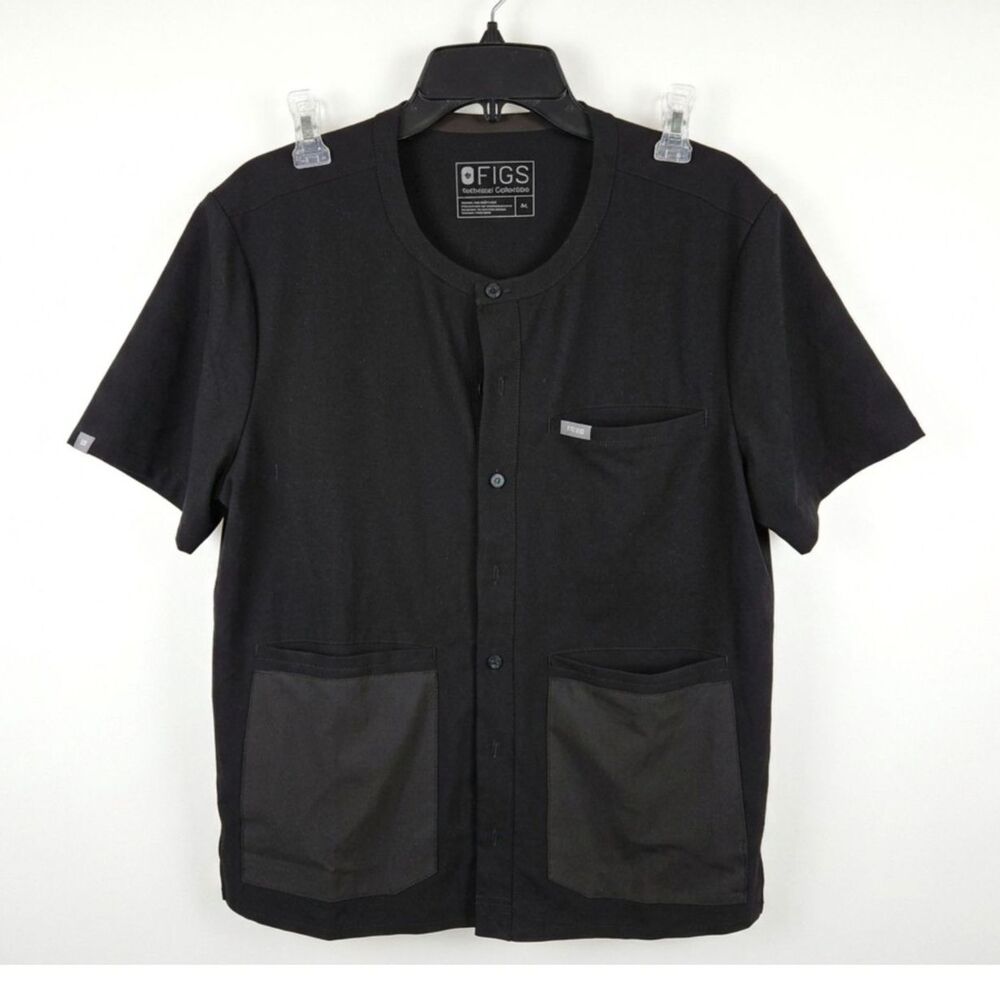 FIGS Technical Collection Scrubs Short Sleeve Top Black XL